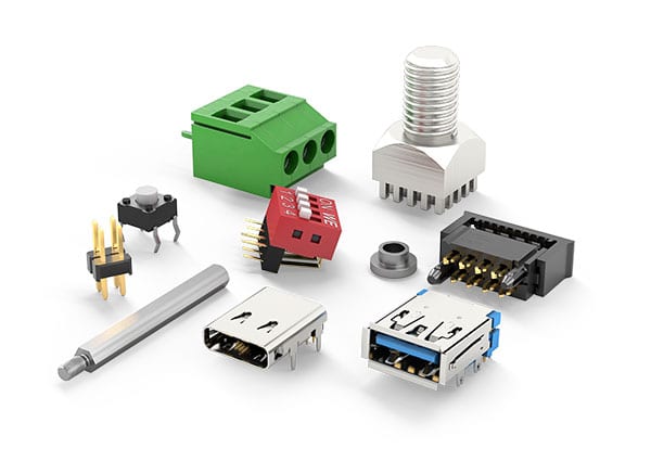 Elektromechanische Bauelemente Übersicht Eine Sammlung verschiedener Würth Elektronik Elektromechanik Produkte