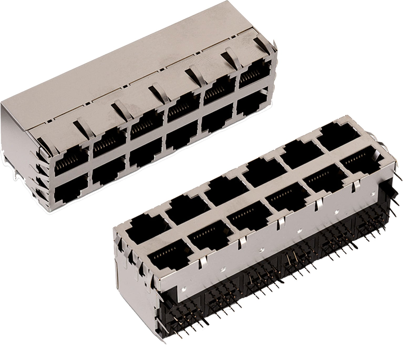 Wr Mj Modular Jack Horizontal Shielded 2x 6 Stacked W Emi Panel Finger 8p8c Tab Up Down Electromechanical Components Wurth Elektronik Product Catalog