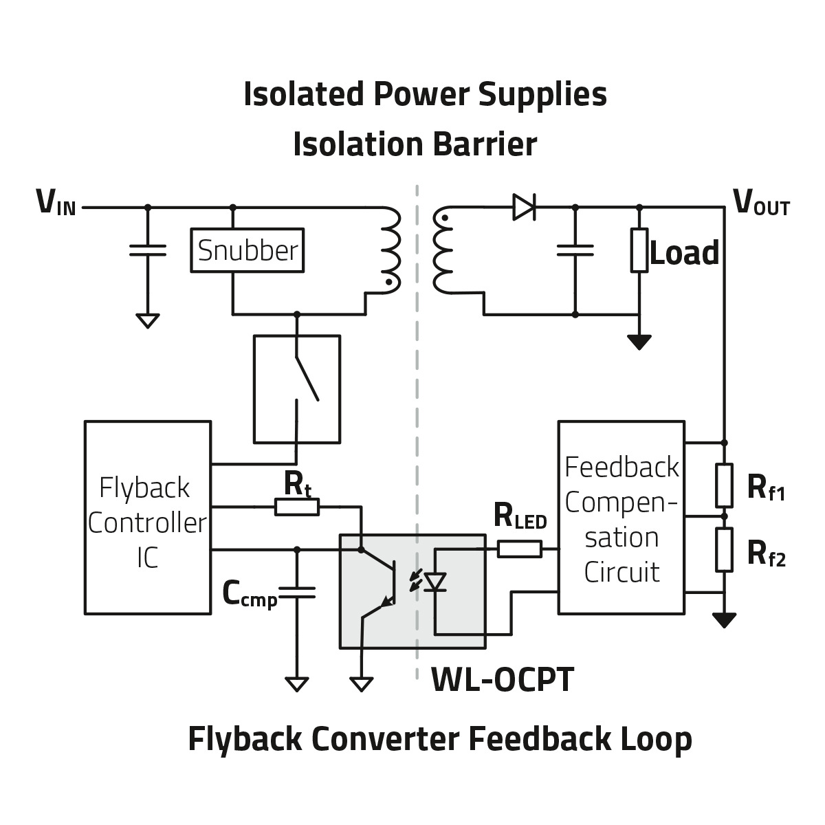 WL-OCPT Isolated Power Supply Schaltbild einer Stromzufuhr