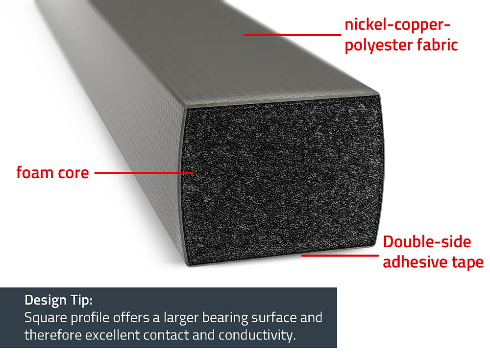 CM-WE-LT General Picture of an conductive shielding gasket and its attributes